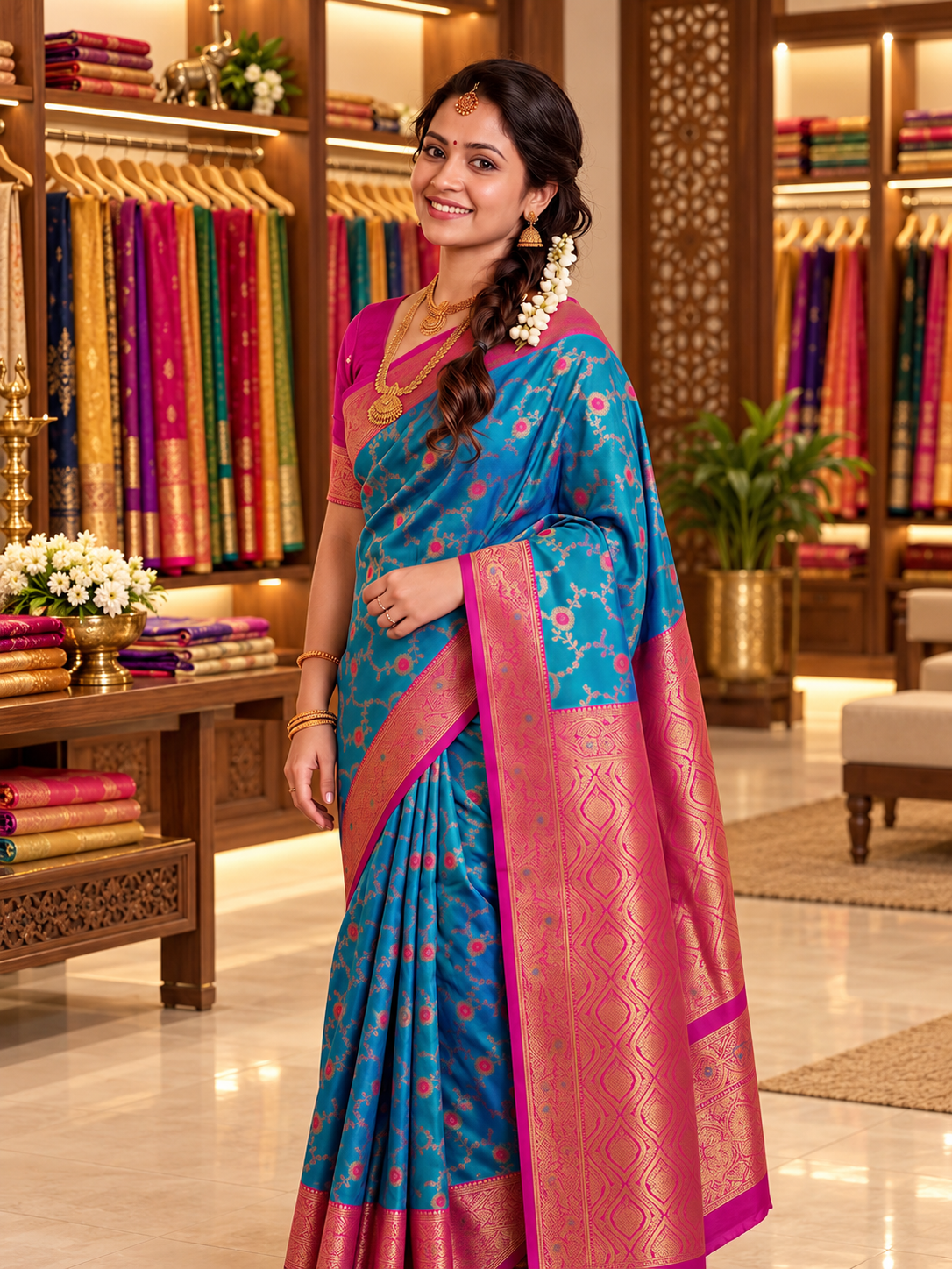 Aaradhya Royal Blue Soft Paithani Silk Saree with Rich Zari Weaving