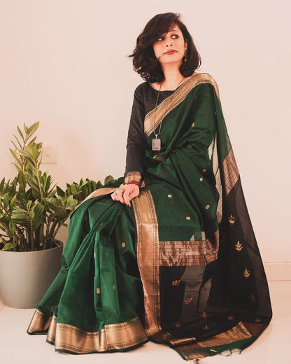 Light Weight Soft Cotton Silk Saree With Jacquard Border