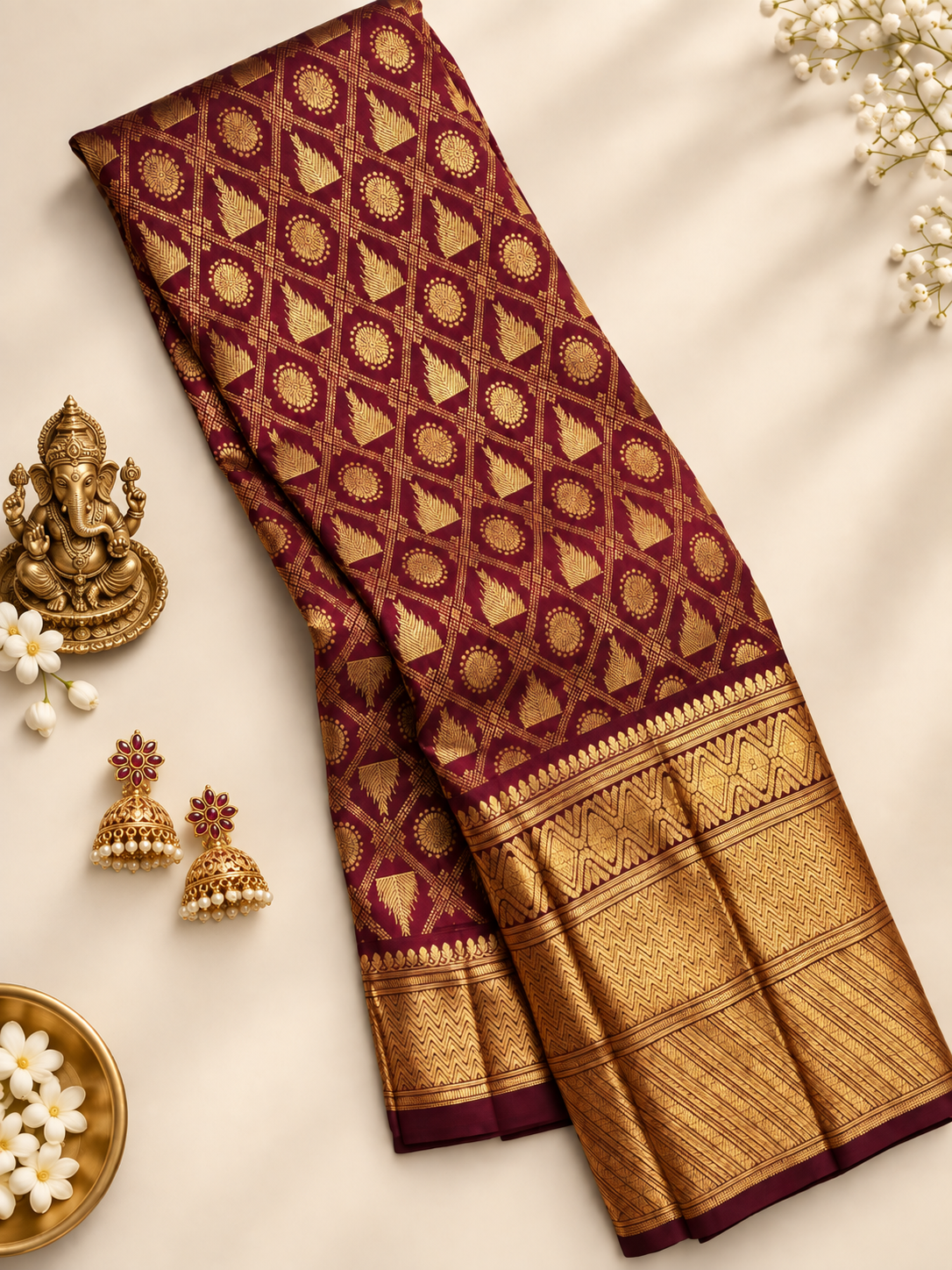Premium Royal Maroon Soft Banarasi Silk Saree With Elegant Blouse Piece
