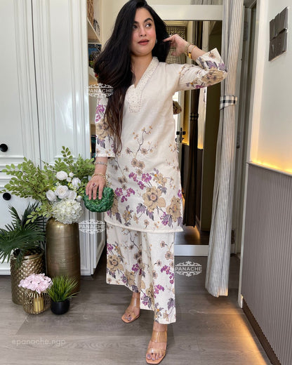 Very Attractive Pure Cotton Floral Printed Co-Ord Set