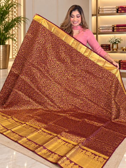 Festive Wine Purple Soft Banarasi Silk Saree With Delightful Blouse Piece