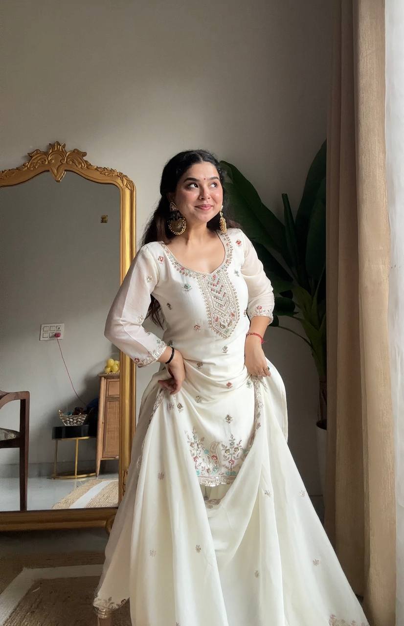 Premium Chinon Designer Suit Set with Dupatta for Woman