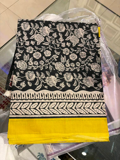 Beauty Pure Heavy Mul Cotton Saree with Bagru Handblock Print