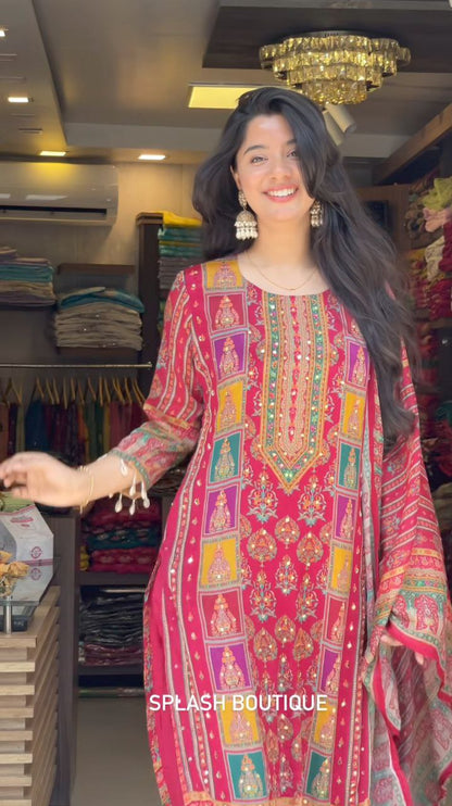 VERY DELIGHTFUL PREMIUM SILK HANDWORK SUIT SET