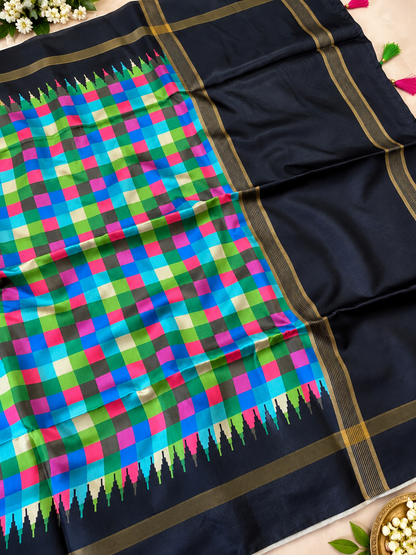 Marvellous Soft Tussar Silk Saree with Elegant Pallu & Tassels