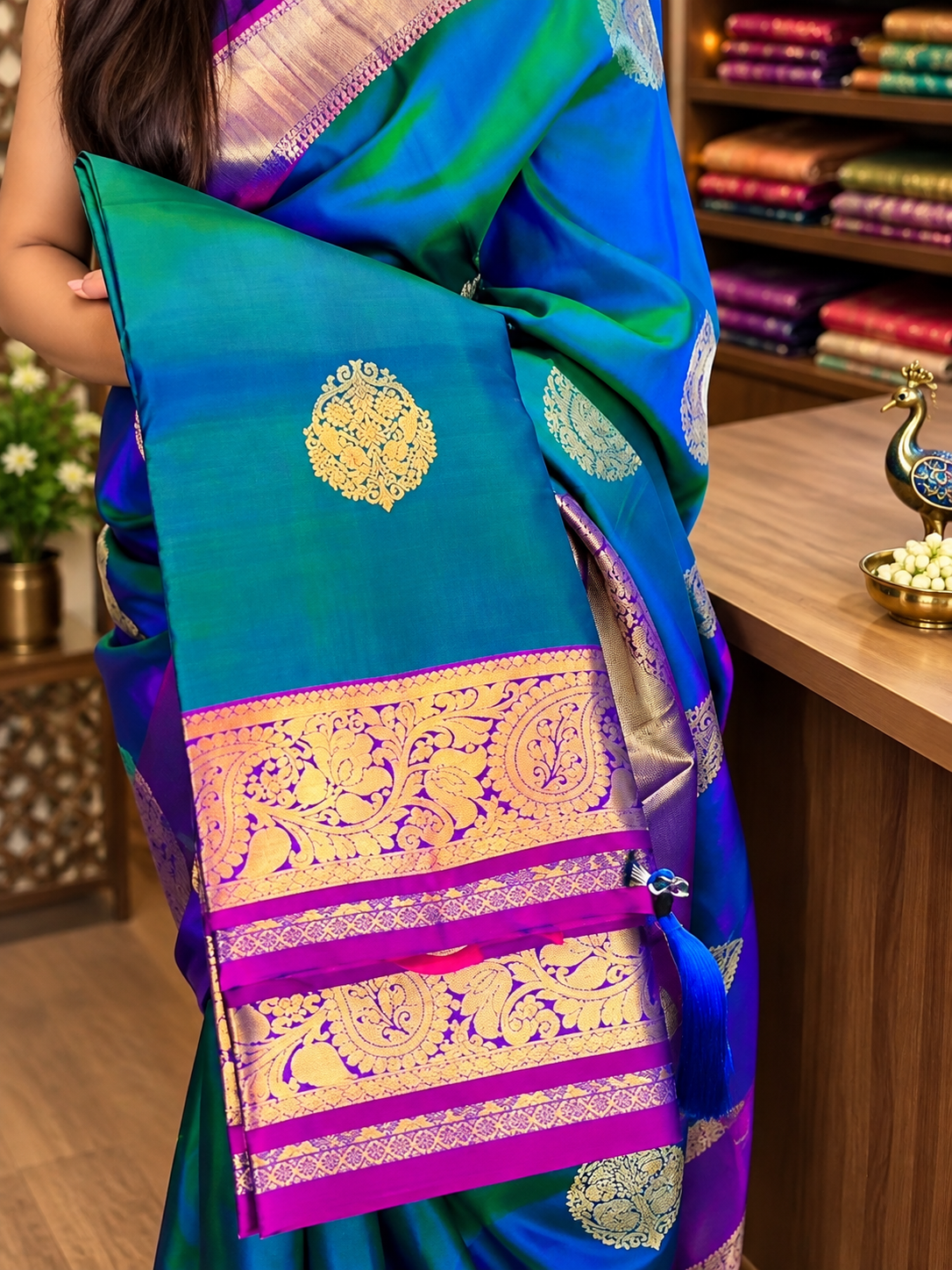 Lovely Blue Soft Silk Saree With Traditional Blouse Piece