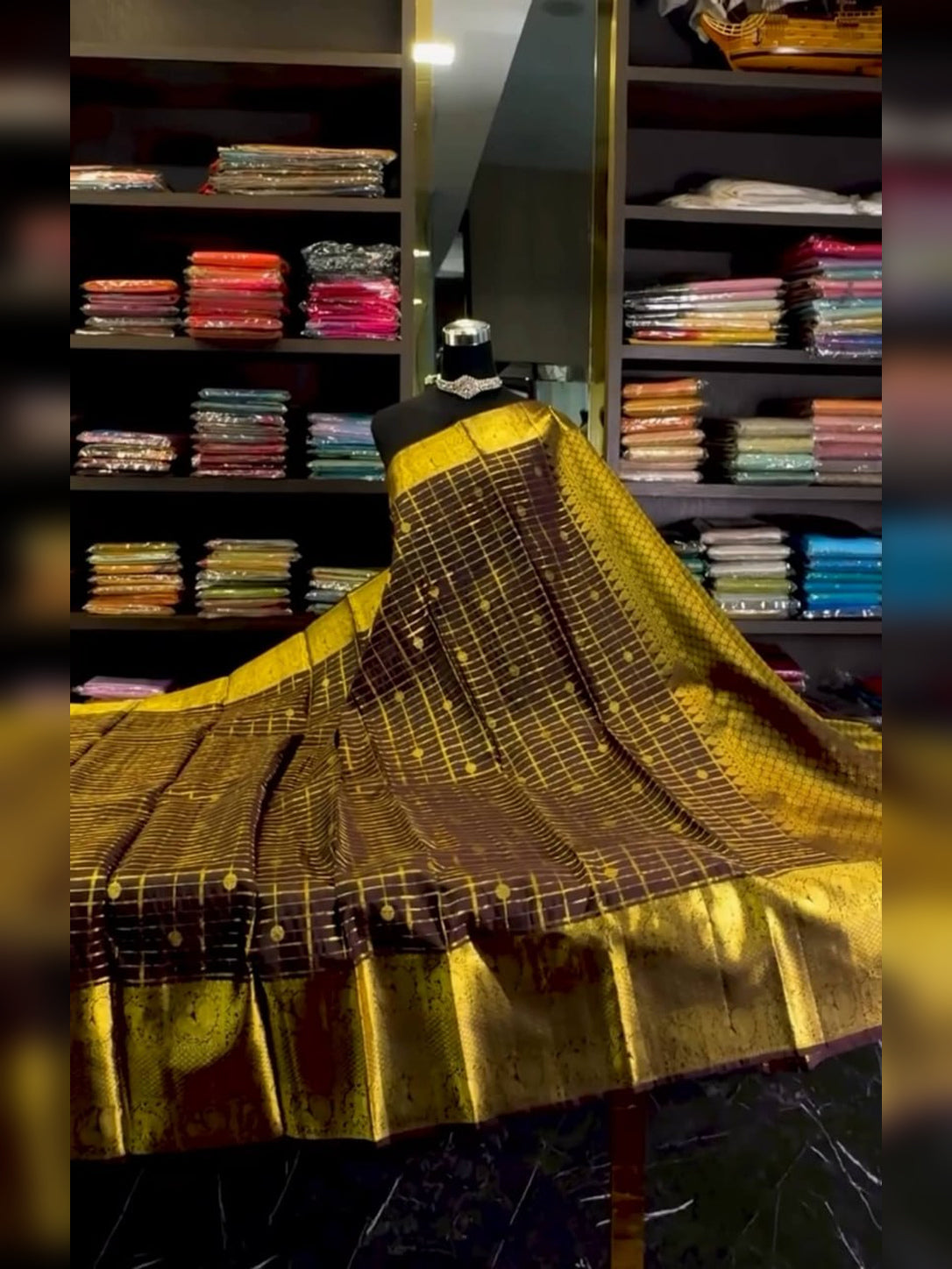 Elegant Chocolate Brown Kanjivaram Soft Silk Saree