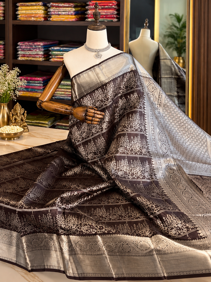Festive Wine Soft Banarasi Silk Saree with Elegant Blouse Piece