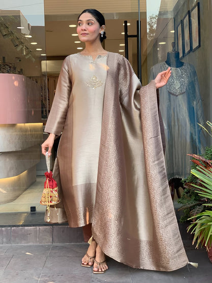 Very Gorgeous Pure Kanjivaram Tissue Silk Festive Suit Set