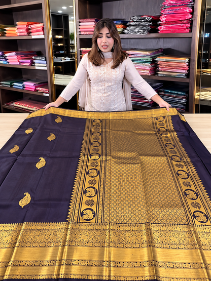 Royal Purple Soft Banarasi Silk Saree with Ornate Traditional Border