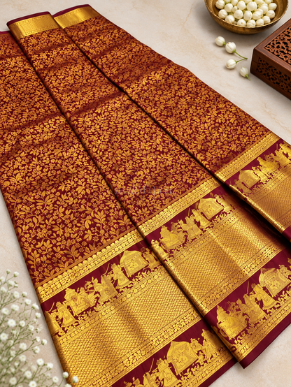 Festive Wine Purple Soft Banarasi Silk Saree With Delightful Blouse Piece
