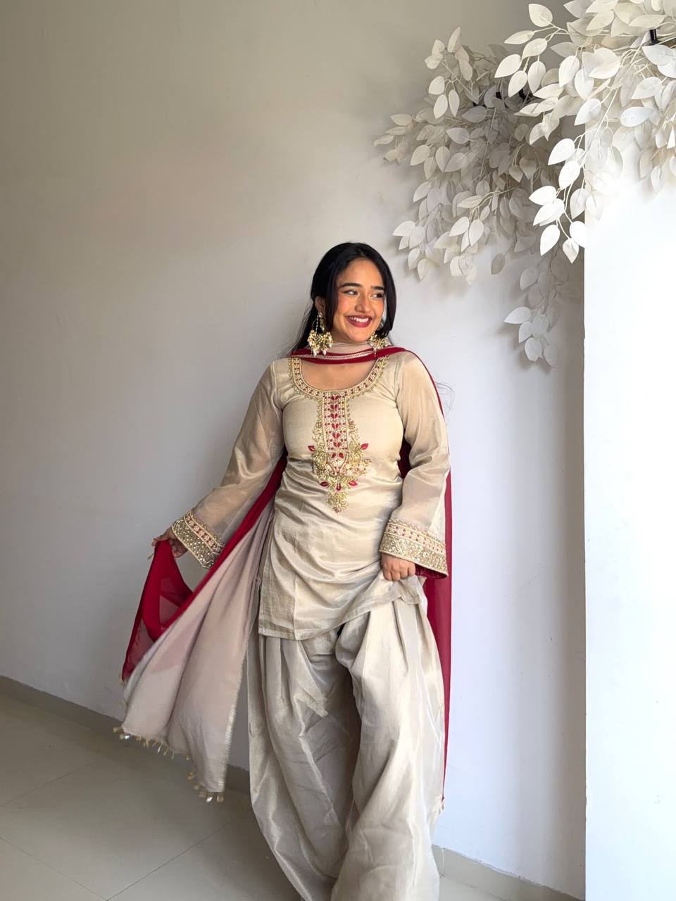 Premium Tabby Organza Embroidered Salwar Suit Set