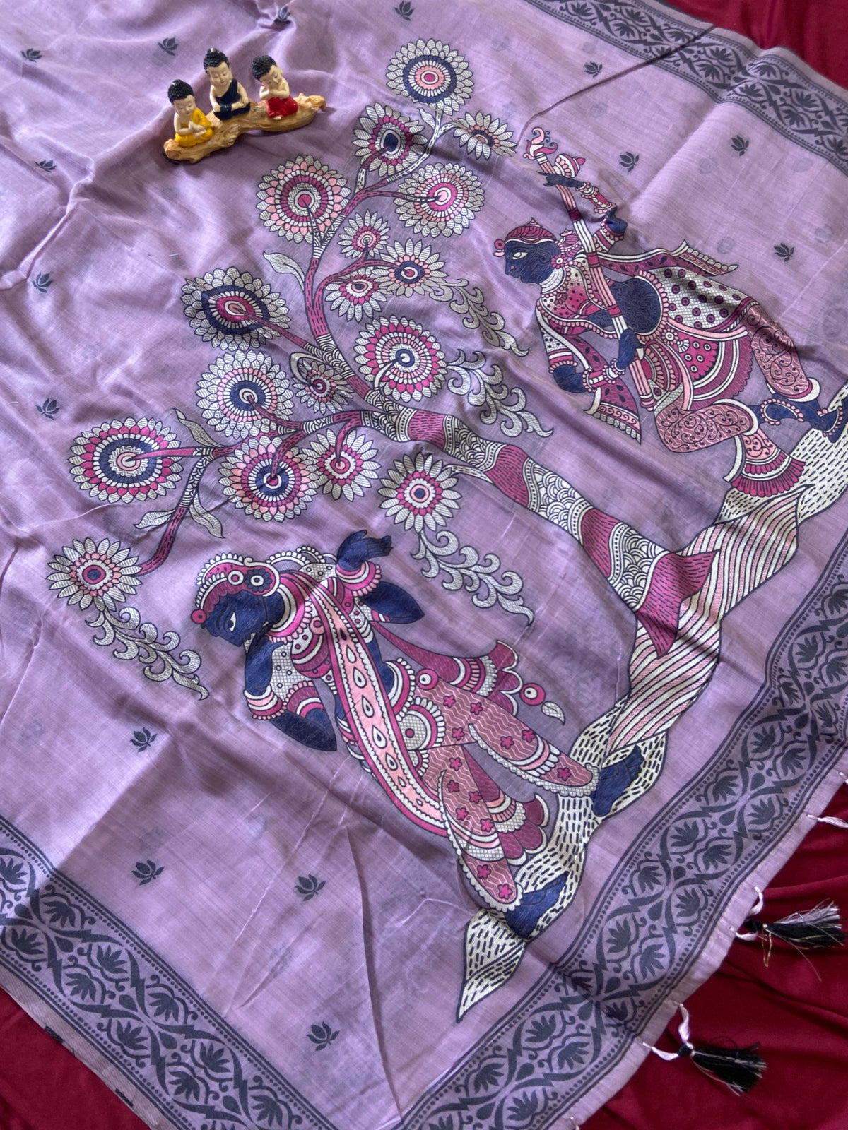 Lavanya Lavender Muse Heritage Art Soft Muga Cotton Woven Saree