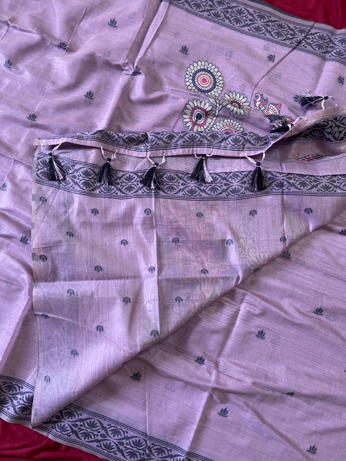 Lavanya Lavender Muse Heritage Art Soft Muga Cotton Woven Saree