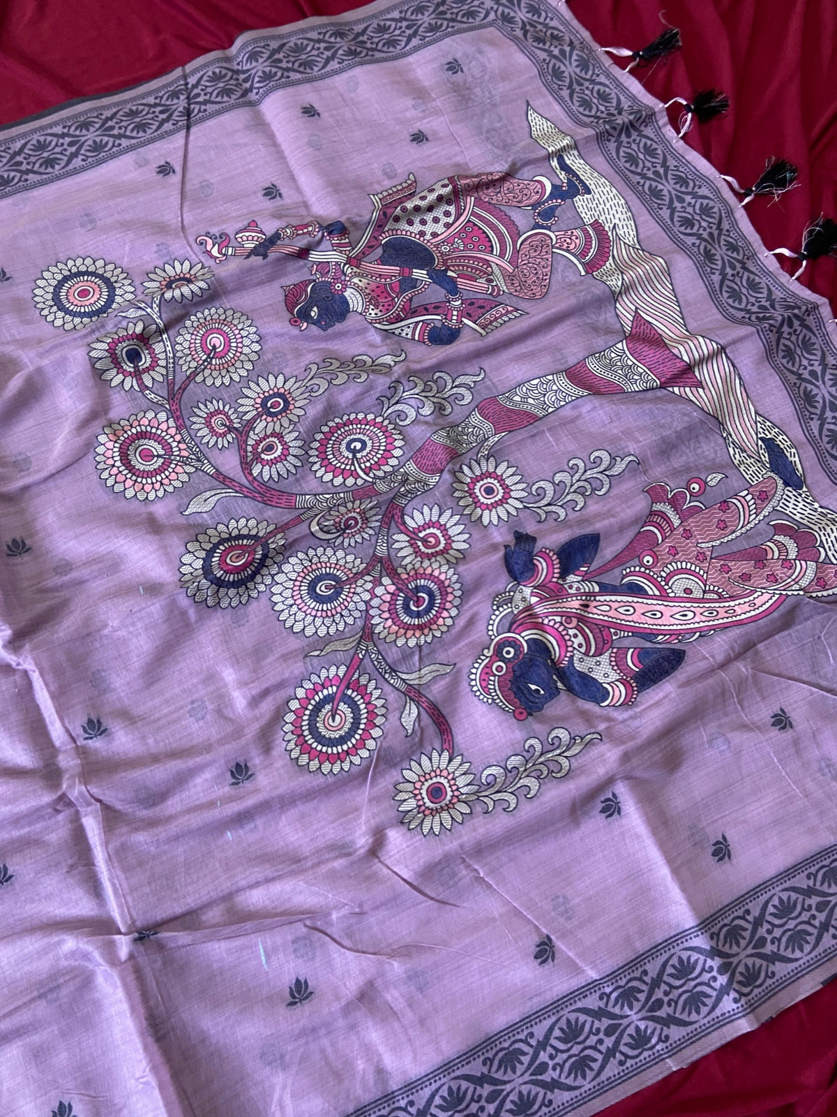 Lavanya Lavender Muse Heritage Art Soft Muga Cotton Woven Saree