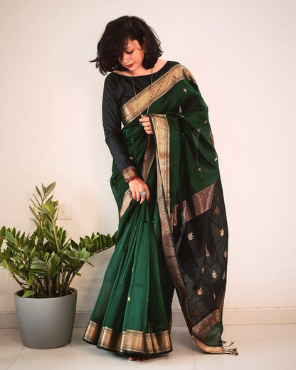 Light Weight Soft Cotton Silk Saree With Jacquard Border
