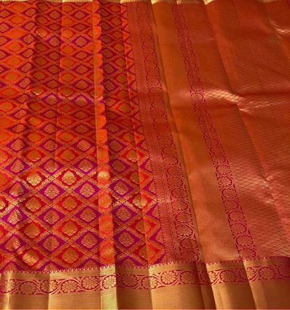 Red Woven Soft Banarasi Silk Saree with Imaginative Blouse Piece