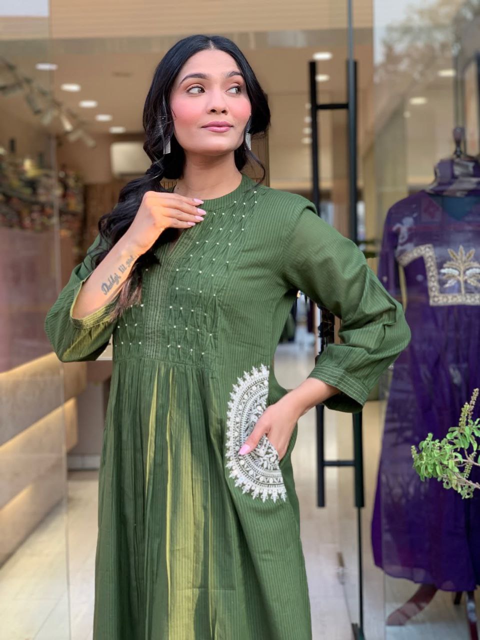 VERY GRACEFUL PURE MUL COTTON EMBROIDERY SUIT SET