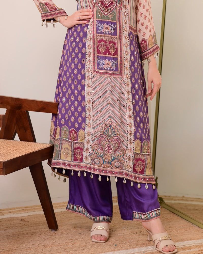 TRADITIONAL COTTON SILK ANARKALI KODI  ROUND SUIT SET