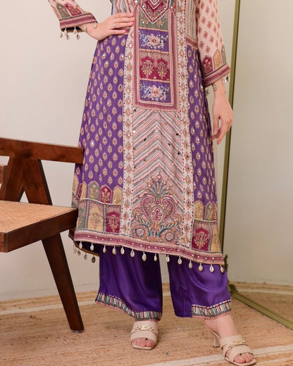 TRADITIONAL COTTON SILK ANARKALI KODI  ROUND SUIT SET