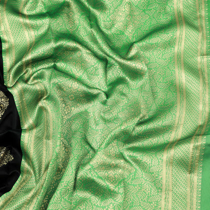 Premium Black Soft Silk Saree with Attractive Blouse Piece