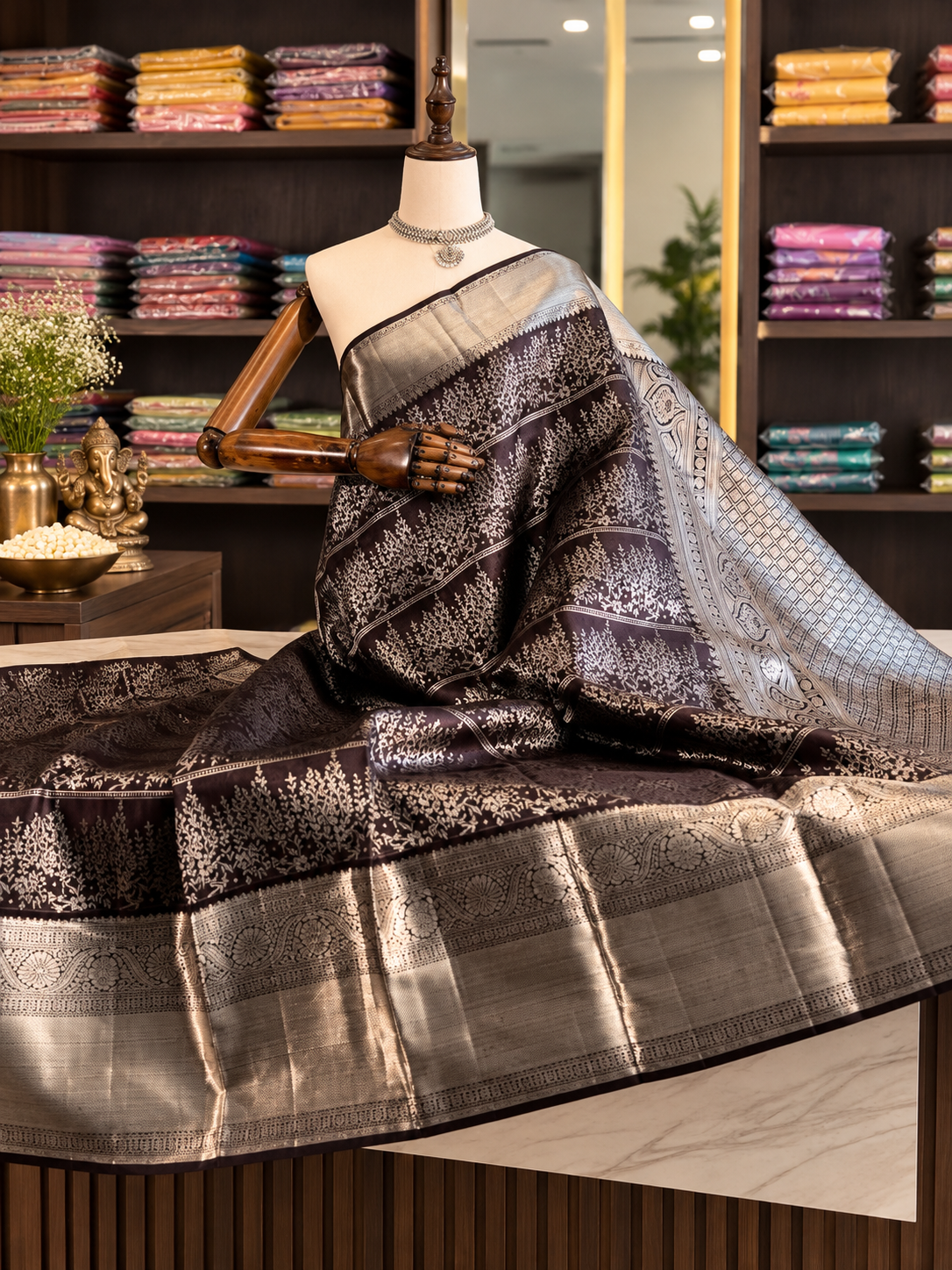 Festive Wine Soft Banarasi Silk Saree with Elegant Blouse Piece