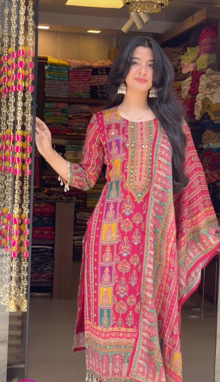 VERY DELIGHTFUL PREMIUM SILK HANDWORK SUIT SET