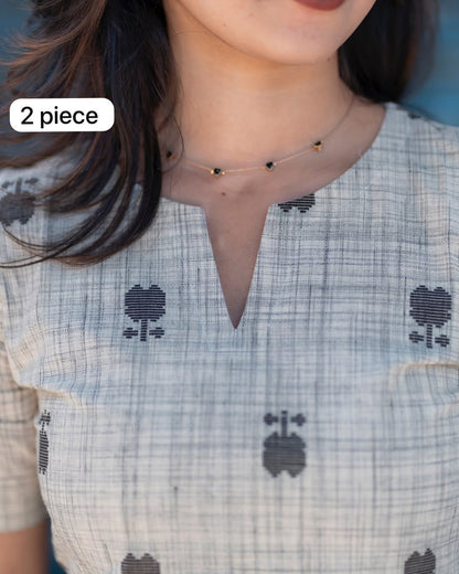 VERY ELEGANT PURE LINEN PRINTED CORD SET