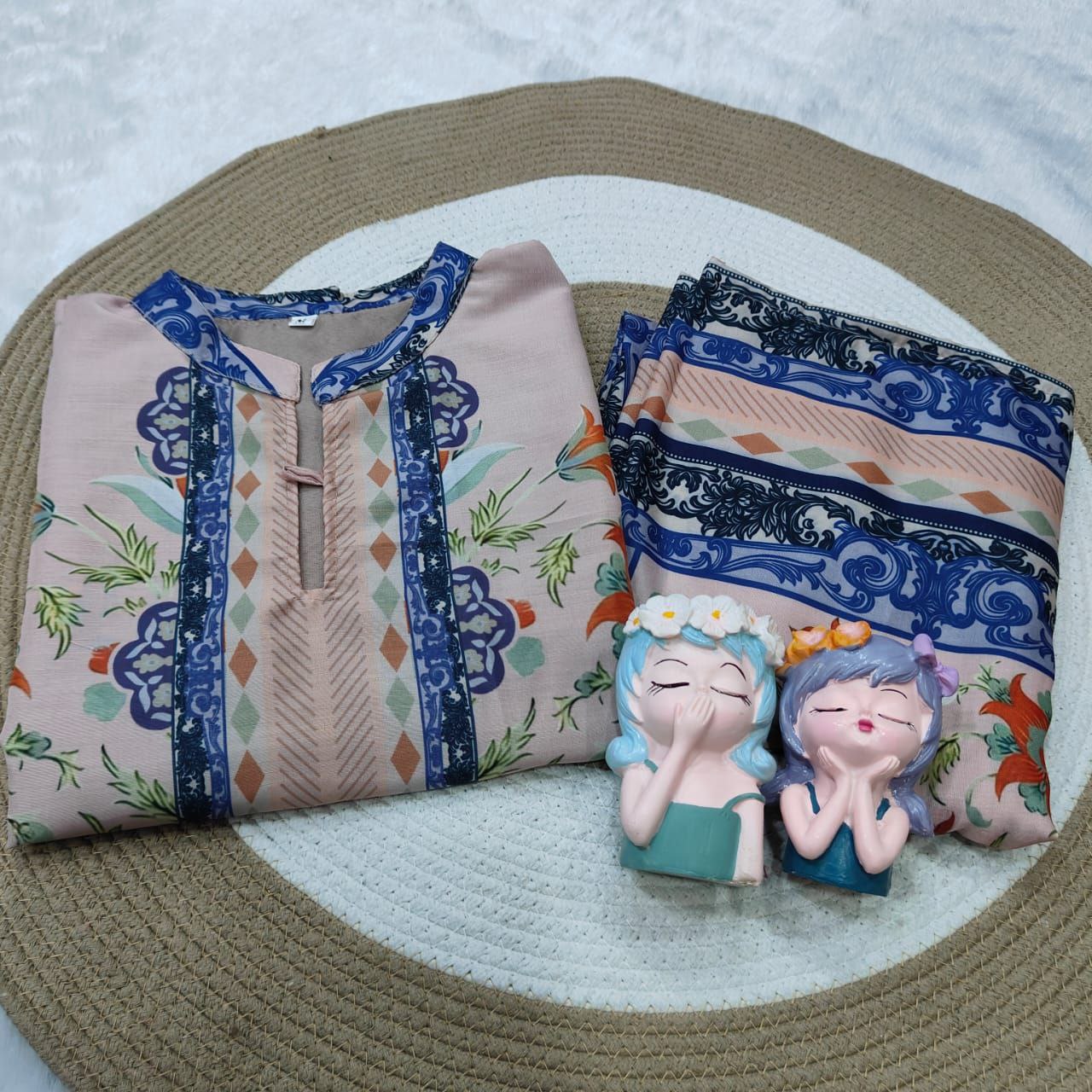 Very Beautiful Lavender Pastel Soft Muslin Printed Co-Ord Set