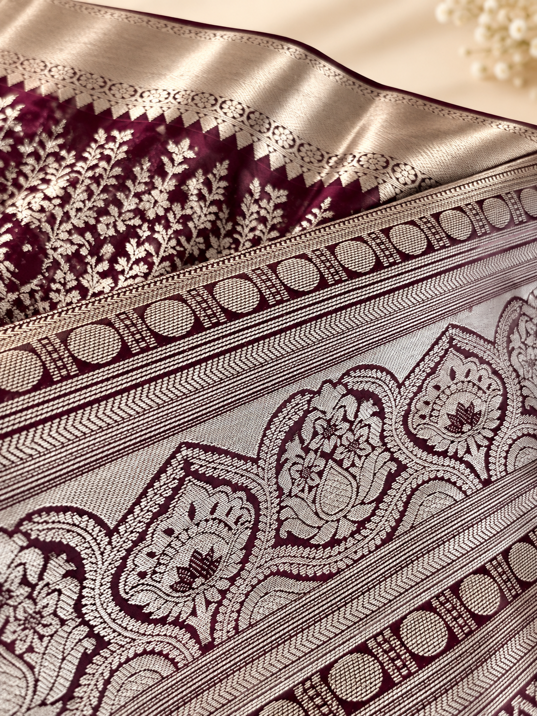 Festive Wine Soft Banarasi Silk Saree with Elegant Blouse Piece