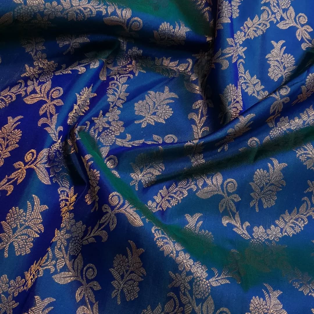 Royal Blue Soft Banarasi Silk Saree with Rich Gold Zari Border