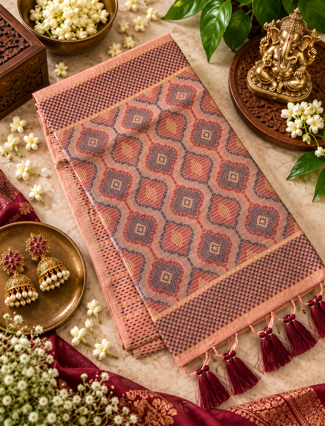 Traditional Soft Muga Cotton Festive Saree