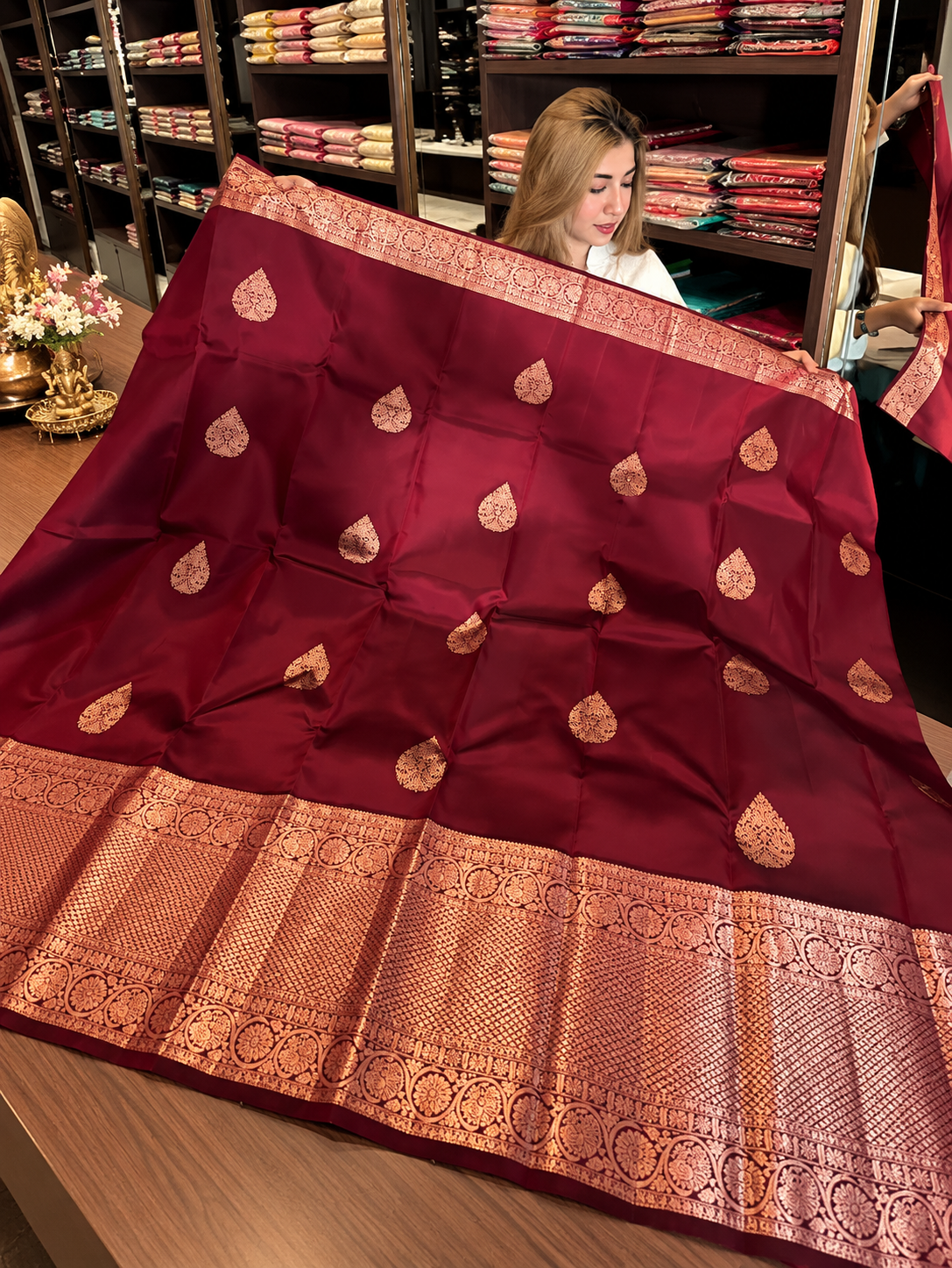 Very Attractive Wine Soft Silk Saree With Evocative Blouse Piece