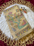 Ishani - Champagne Beige Soft Muga Cotton Paithani Saree