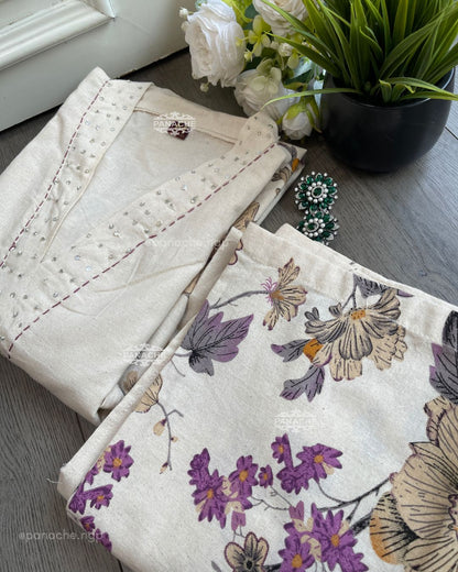 Very Attractive Pure Cotton Floral Printed Co-Ord Set