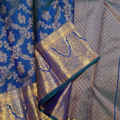 Royal Blue Soft Banarasi Silk Saree with Rich Gold Zari Border