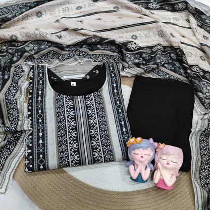 Premium Designer Black Soft Muslin Printed Salwar Suit Set