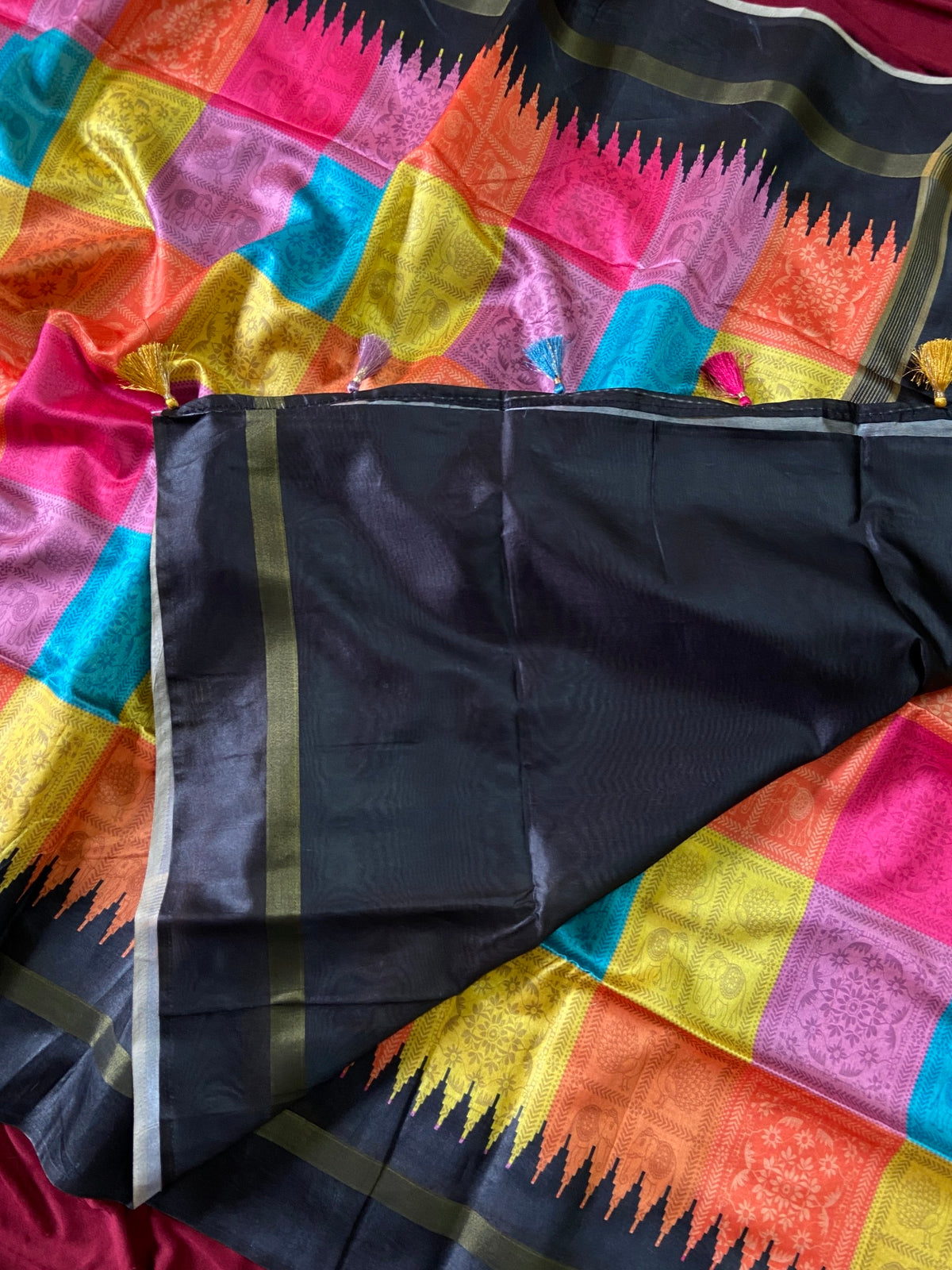 Premium Multi Soft Tussar Silk Festive Saree