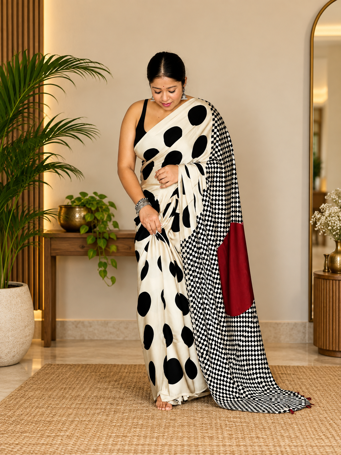 Designer Multi Handblock Print Model Silk Saree