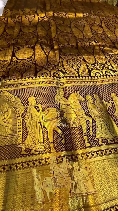 Divine Brown Soft Banarasi Silk Saree with Alluring Blouse Piece