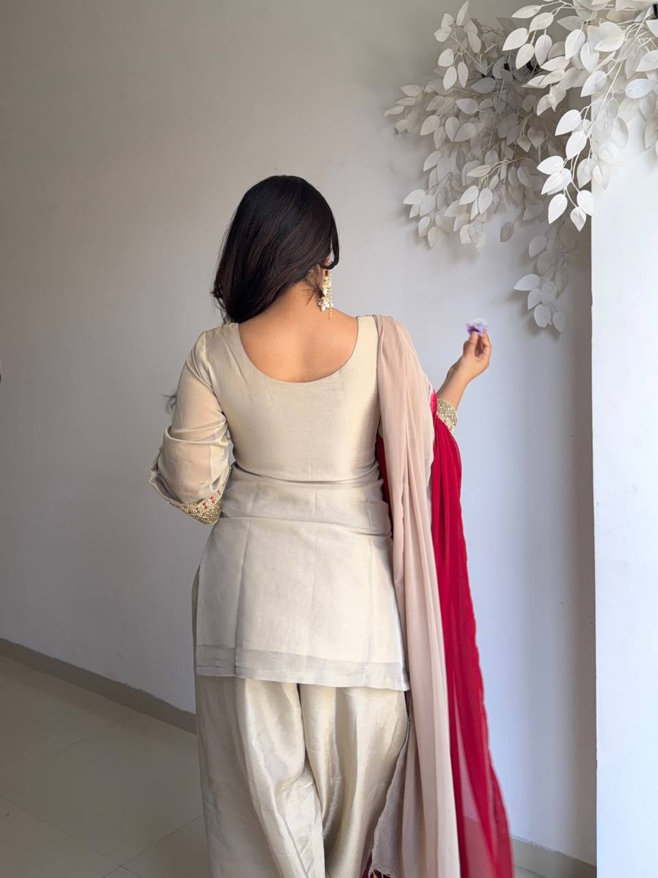 Premium Tabby Organza Embroidered Salwar Suit Set
