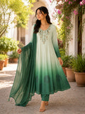 Designer Premium Orange Chiffon Embroidered Anarkali Suit Set