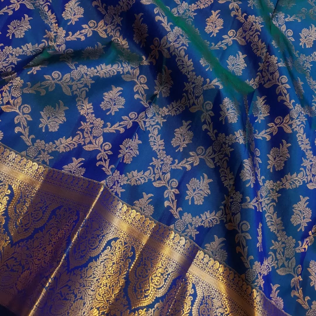Royal Blue Soft Banarasi Silk Saree with Rich Gold Zari Border