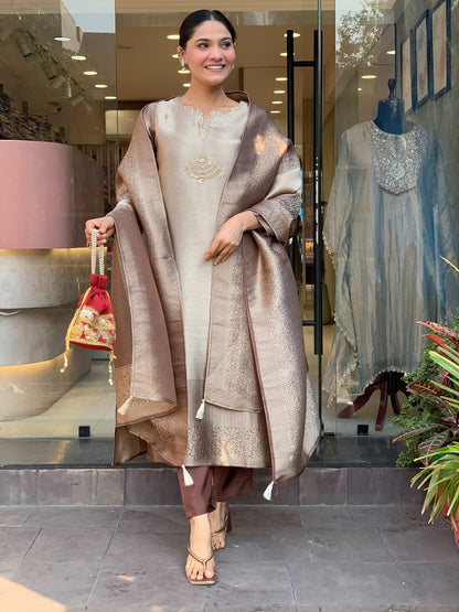 Very Gorgeous Pure Kanjivaram Tissue Silk Festive Suit Set