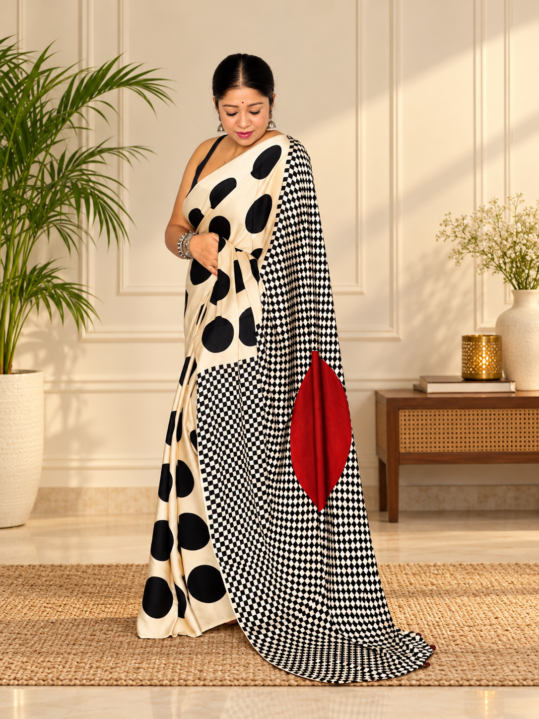 Designer Multi Handblock Print Model Silk Saree