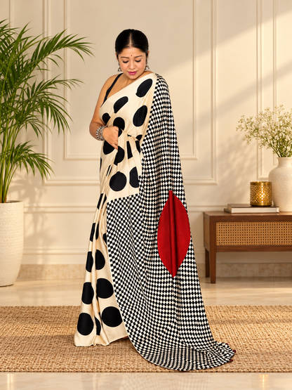 Designer Multi Handblock Print Model Silk Saree