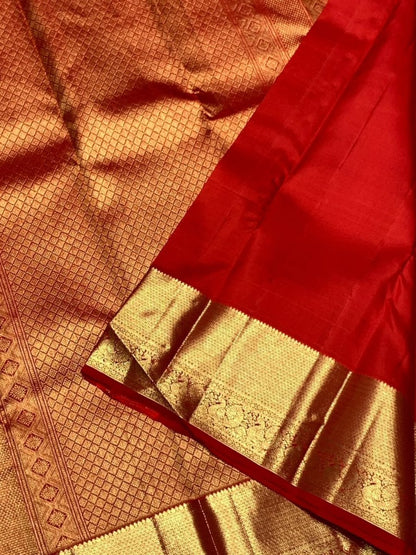 Festive Red Soft Banarasi Silk Saree With Smart Blouse Piece