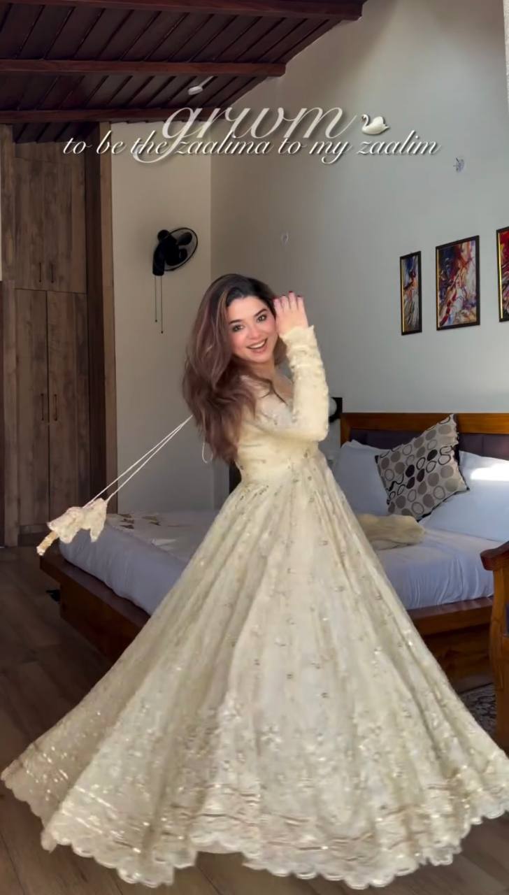 New Designer Crunchy Silk Embroidery Anarkali Suit Set