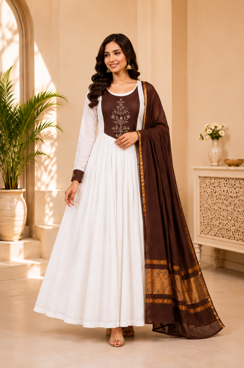 Very Attractive Pure Mul Cotton Embroidery Suit Set