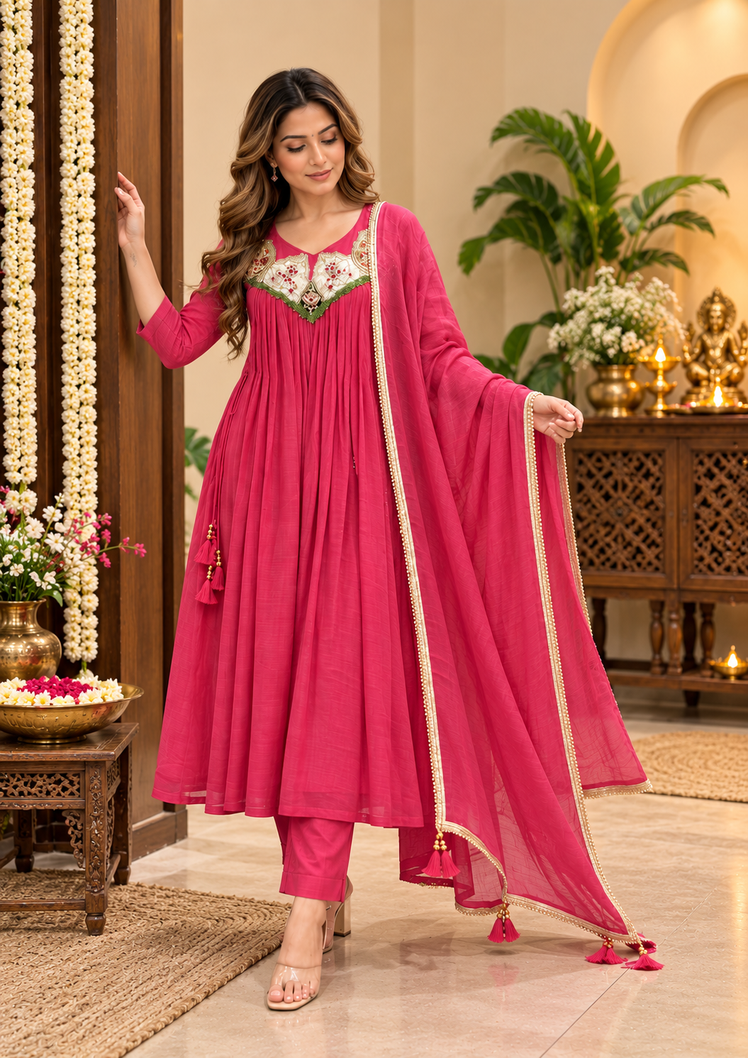 Gulabi Noor Embroidered Flared Suit Set